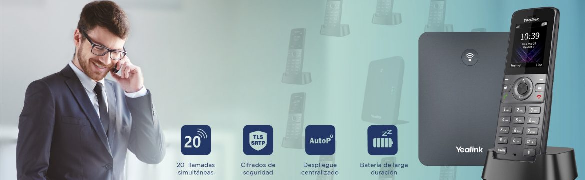 Solución inalámbrica de VoIP W73P. Un nuevo sistema de teléfono IP inalámbrico con un alto rendimiento y una experiencia de usuario optimizada para mejorar la productividad en el trabajo móvil y la comunicación inalámbrica.